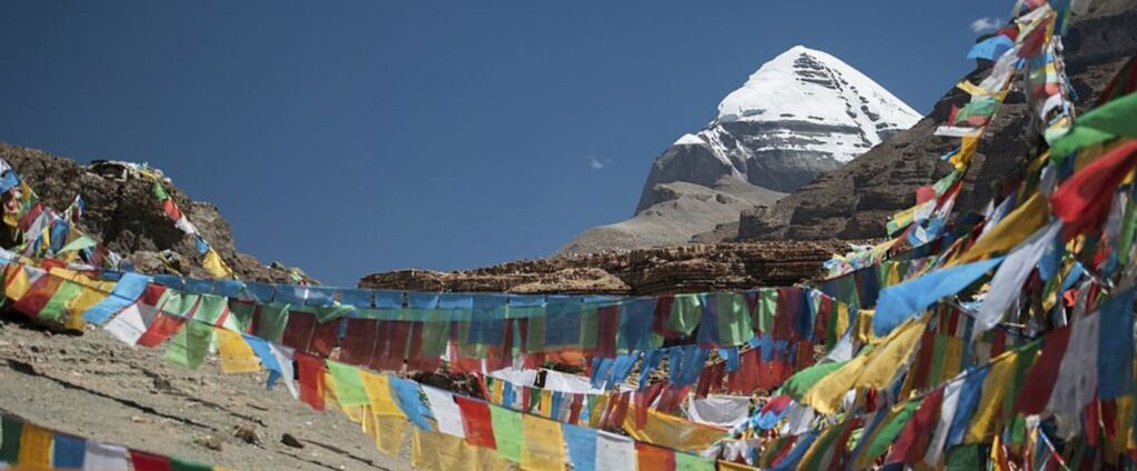 Prayer flags around Mount Kailash